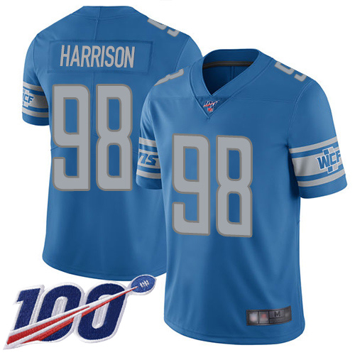 Detroit Lions Limited Blue Men Damon Harrison Home Jersey NFL Football 98 100th Season Vapor Untouchable
